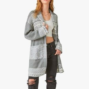 LUCKY BRAND Women’s Fair Isle Print Cardigan - Size XS